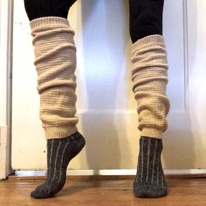 Knit Leg Warmers in Cream Color